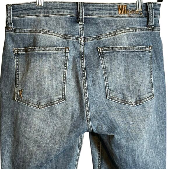 Kut From The Kloth RENA HIGH RISE STRAIGHT LEG RAW HEM WOMENS SIZE 10 - Picture 2 of 6